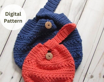 Crochet Bag Pattern - Crochet textured Pattern - Project Bag crochet pattern- Wristlet Bag pattern - Knot Another Bag - Japanese knot bag