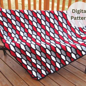 Crochet Blanket Pattern - crochet lapghan pattern - Crochet Throw pattern - lapghan pattern to crochet - striped blanket pattern for men -
