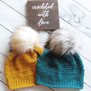 Crochet Toque Pattern - Crochet Hat - Pom Pom Hat Pattern - Miette Springs Toque