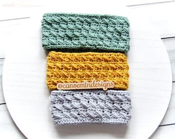 Crochet Ear Warmer Pattern - DIGITAL DOWNLOAD ONLY - Textured ear warmers, crochet pattern, multiple sizes, Ear Warmer Crochet Pattern