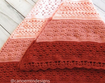 Crochet Shawl Pattern - Gradient Shawl crochet pattern - Striped pattern Crochet Shawl - Lacy crochet shawl - crochet hexagon shawl pattern