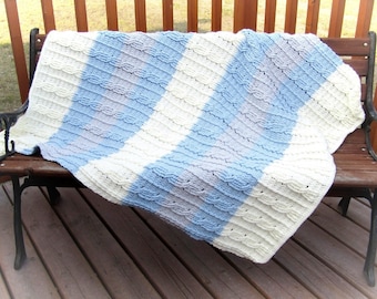 Cable Baby Blanket Pattern  - Unisex Pattern - Digital Download