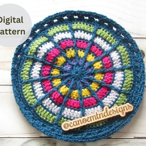 Crochet Pattern - crochet hot pad pattern - striped hot pad - Crochet Kitchen pattern - crochet hotpad striped pattern - pot holder pattern
