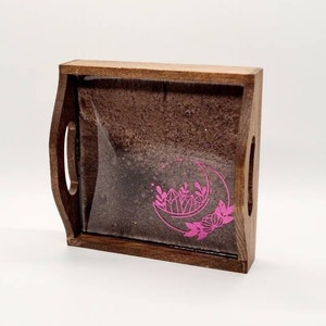 Handmade Resin Poured Trinket Tray (moon)