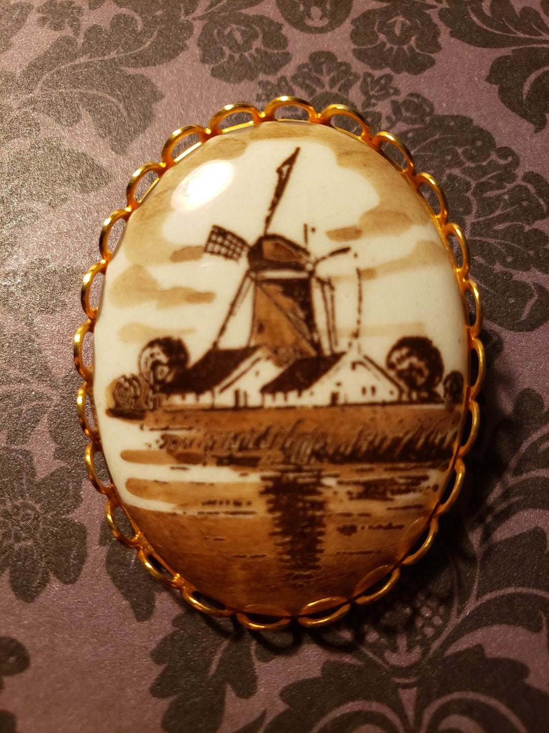 Vintage Enamel Pin Featuring Windmill - Etsy Ireland