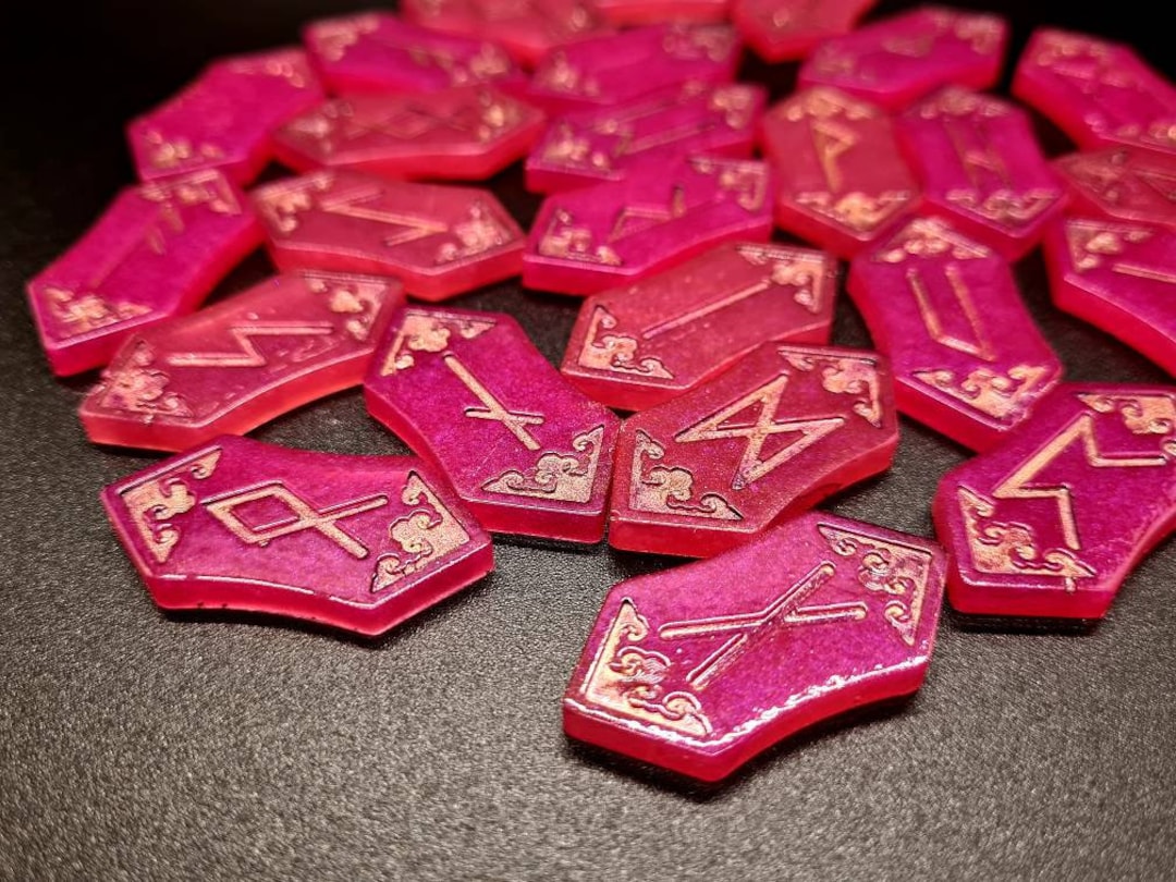 Hot Pink Resin Rune Set - Etsy
