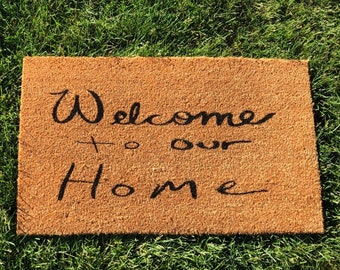 Custom Handwritten Coir Doormat: Family Welcome Mat
