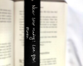 Custom Handwriting Leather Bookmark: Personalized Memorial Gift