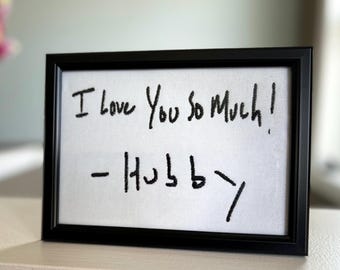 Custom Handwriting Embroidery Frame | Personalized Anniversary Gift