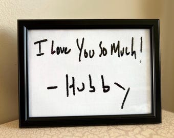 Embroidered Handwriting Canvas: Personalized Memorial Gift