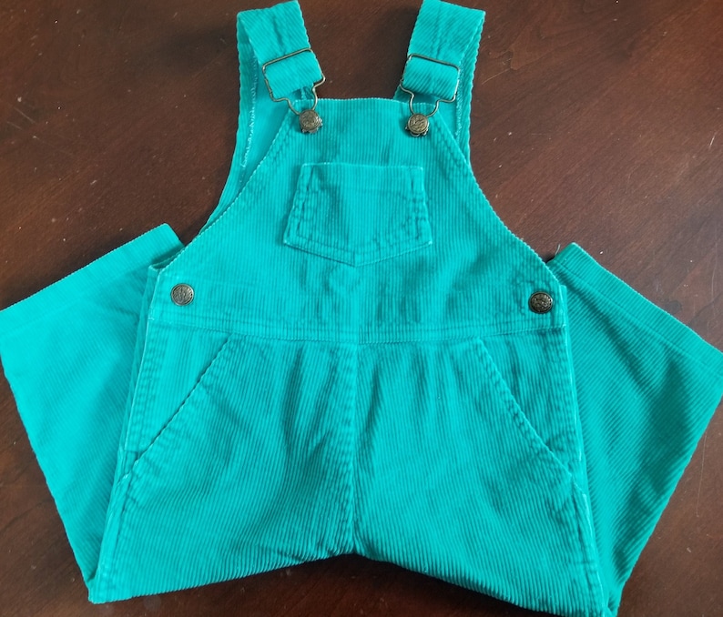 VINTAGE Green Corduroy Overalls Size 18 months