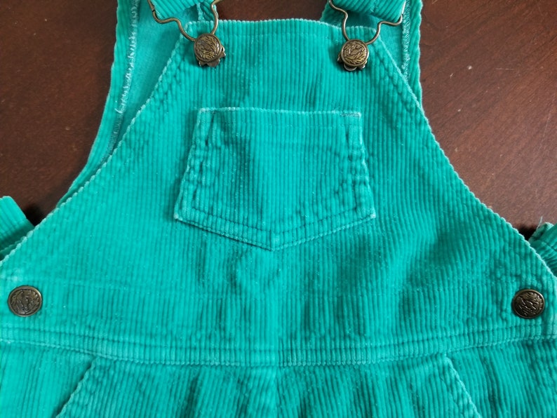 VINTAGE Green Corduroy Overalls Size 18 months