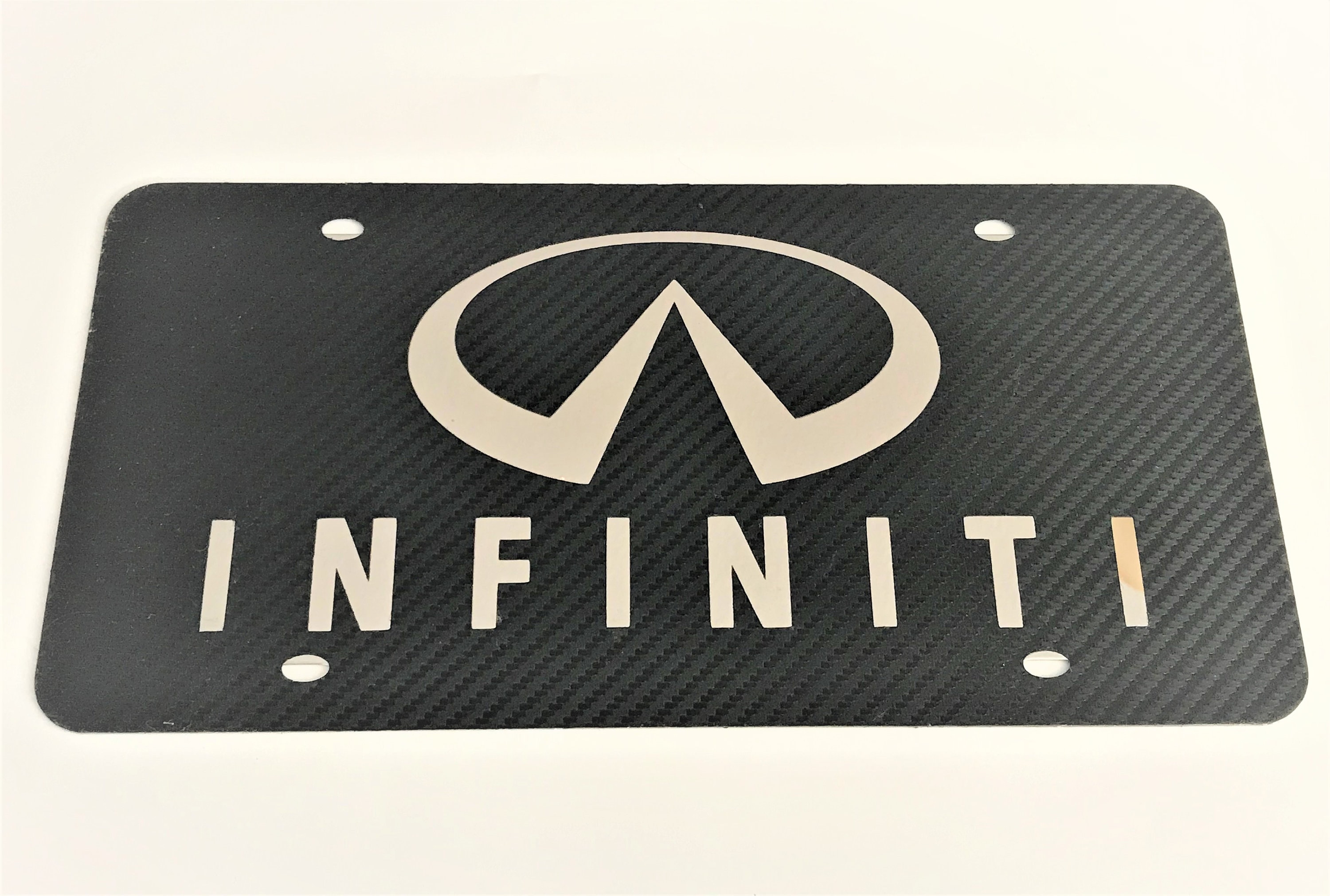 Infiniti Carbon Fiber style wrap front steel license plate Etsy