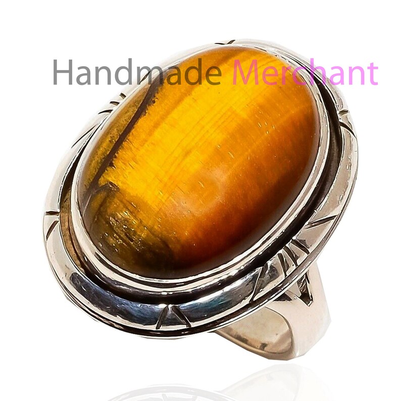925 Sterling Silver Rings For Women Natural Tiger Eye Ring Gemstone Handmade Jewelry Ladies Ring Free Shipping