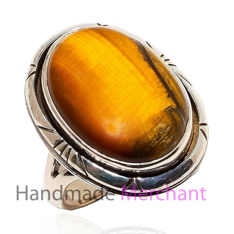 925 Sterling Silver Rings For Women Natural Tiger Eye Ring Gemstone Handmade Jewelry Ladies Ring Free Shipping