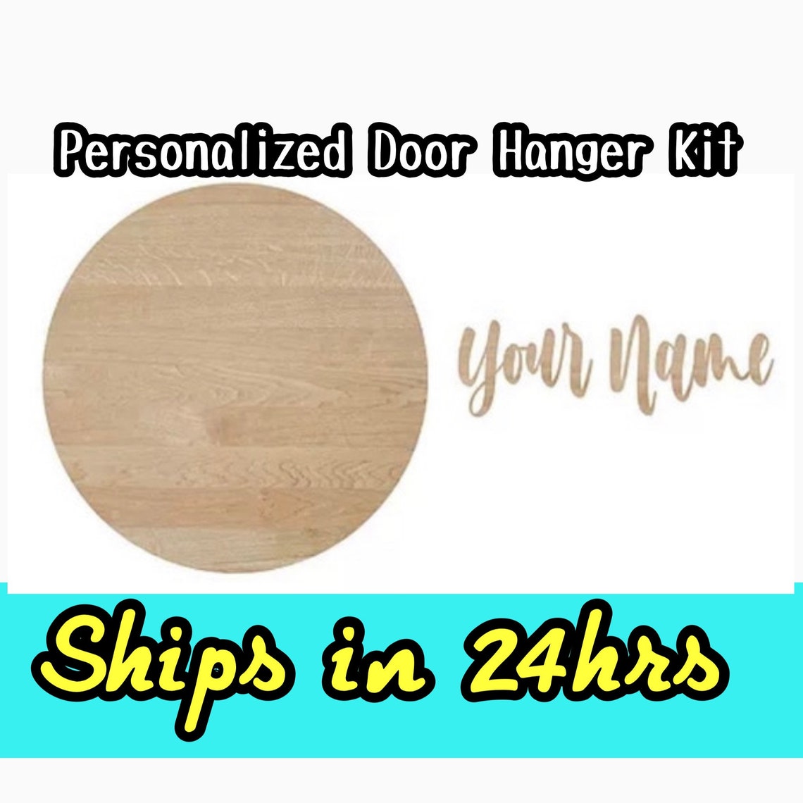 Personalized Diy Door Hanger Kit Wooden Circle Blanks Door Etsy