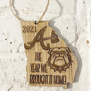 Georgia Bulldogs Atlanta Braves Ornament: Georgia Bulldogs decor, Atlanta Braves decor, Georgia sports decor, national championship