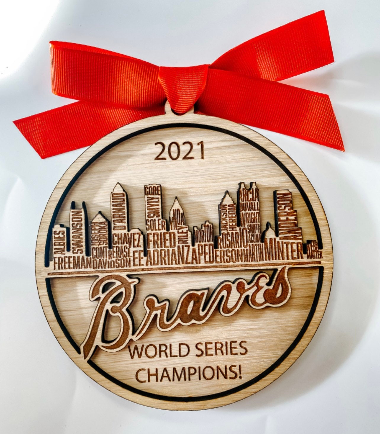 Atlanta Braves World Series Champions Ornament Christmas Etsy