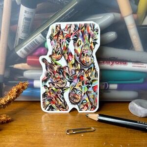 Giraffe Family Vinyl Sticker, Giraffe sticker, sticker, giraffes, giraffe, journaling, wildlife, zoo, safari sticker, safari, zoo animal