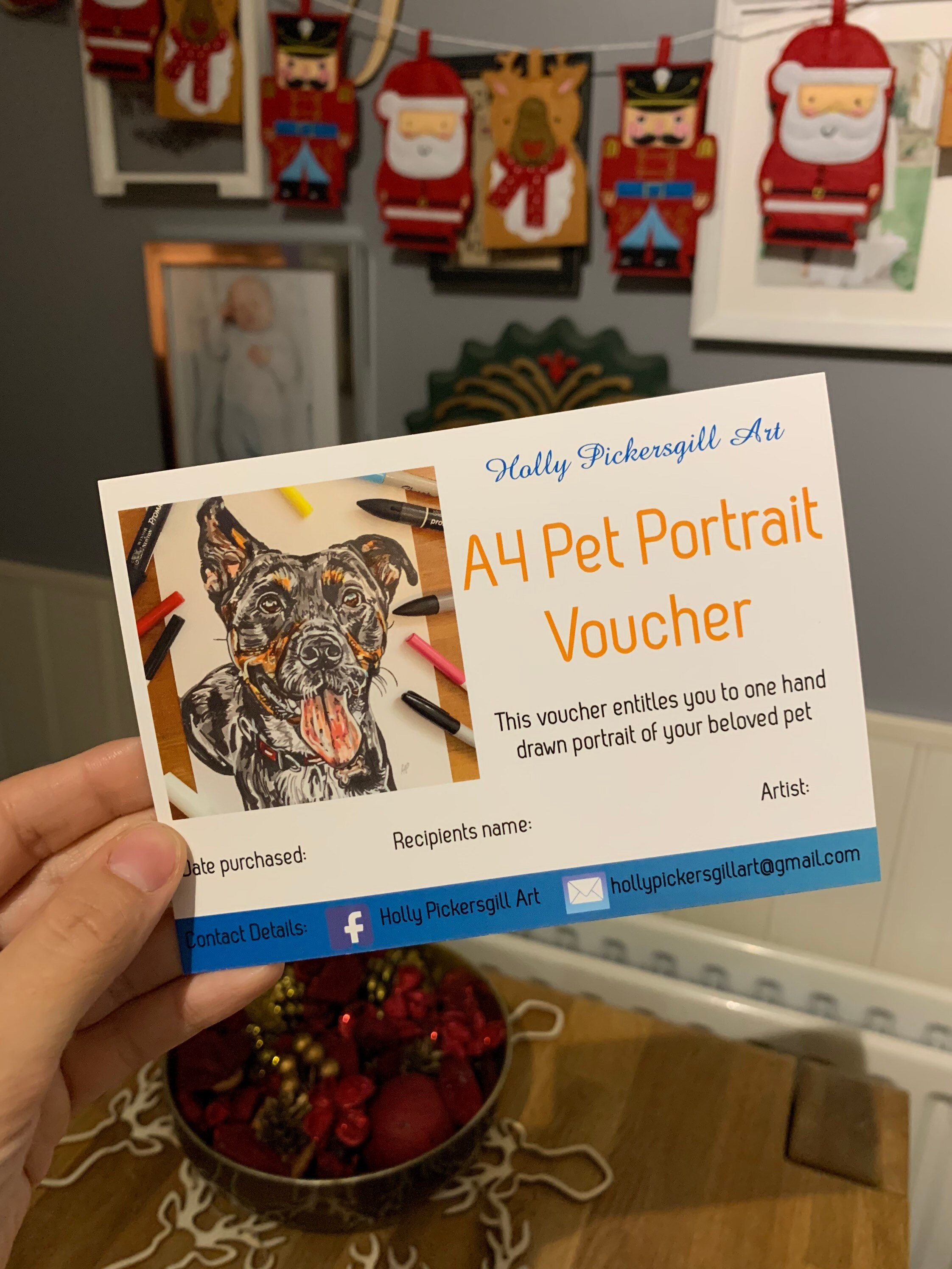 A4 Pet Portrait Gift Voucher Etsy