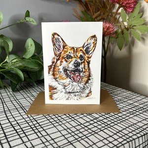 Platinum Jubilee Corgi Greetings Card, Corgi Portrait, La reine, Les reines Platinum Jubilee, la famille royale, commémorative