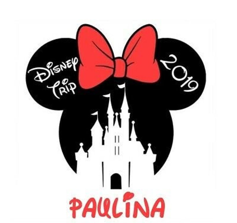 DISNEY CHARACTERS MICKEY MOUSE MINNIE CASTLE PERSONALIZED SHIRT IRON ON TRANSFER