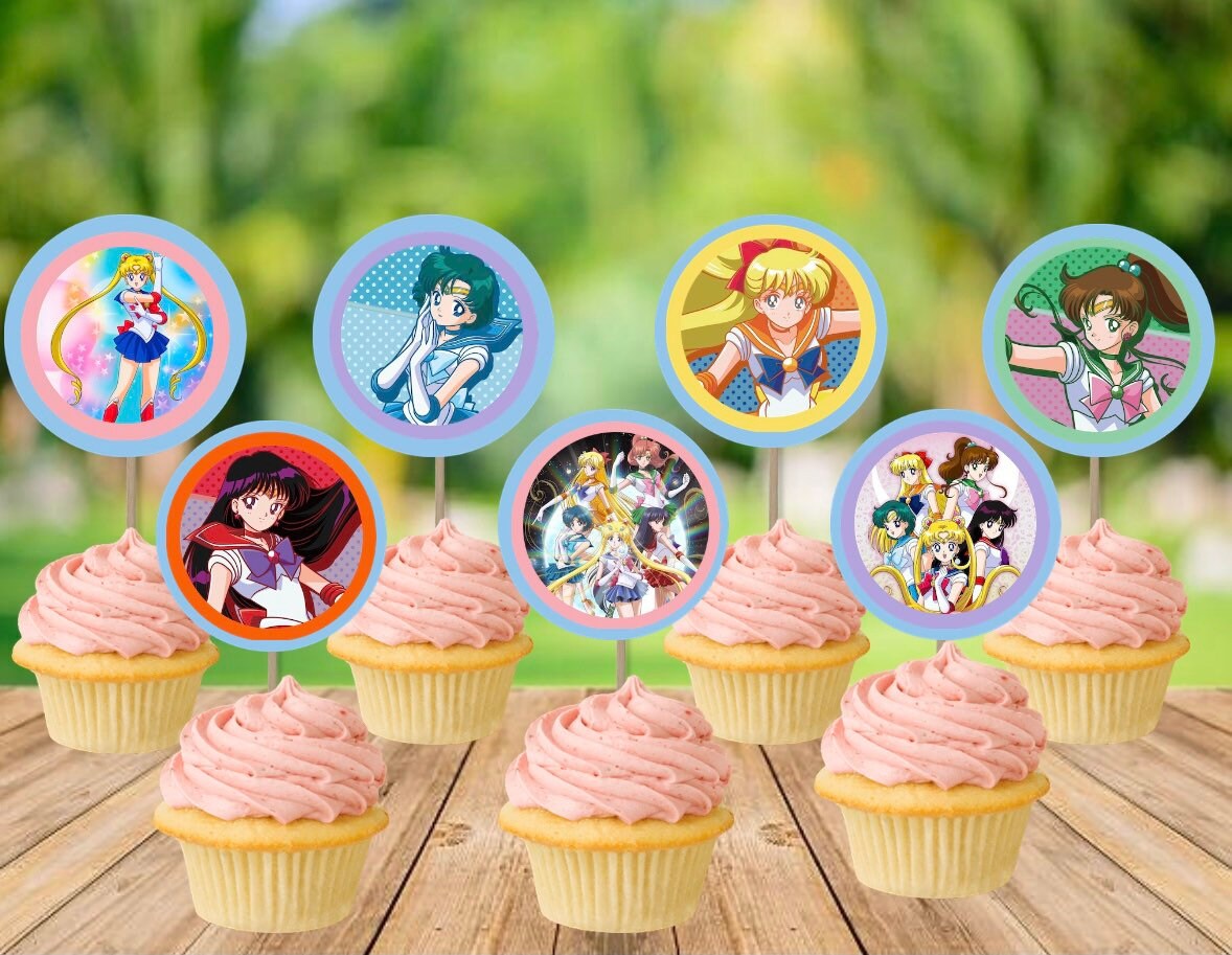 Sailor Moon inspired cake and cupcake toppers | Etsy