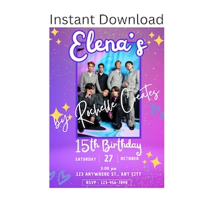 Editable Digital Kpop Birthday Invitation (Instant Download)