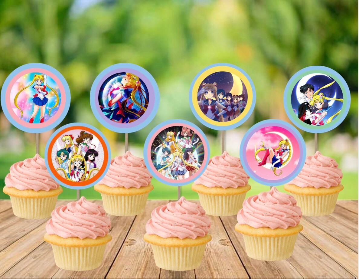 Sailor Moon inspired cake and cupcake toppers | Etsy