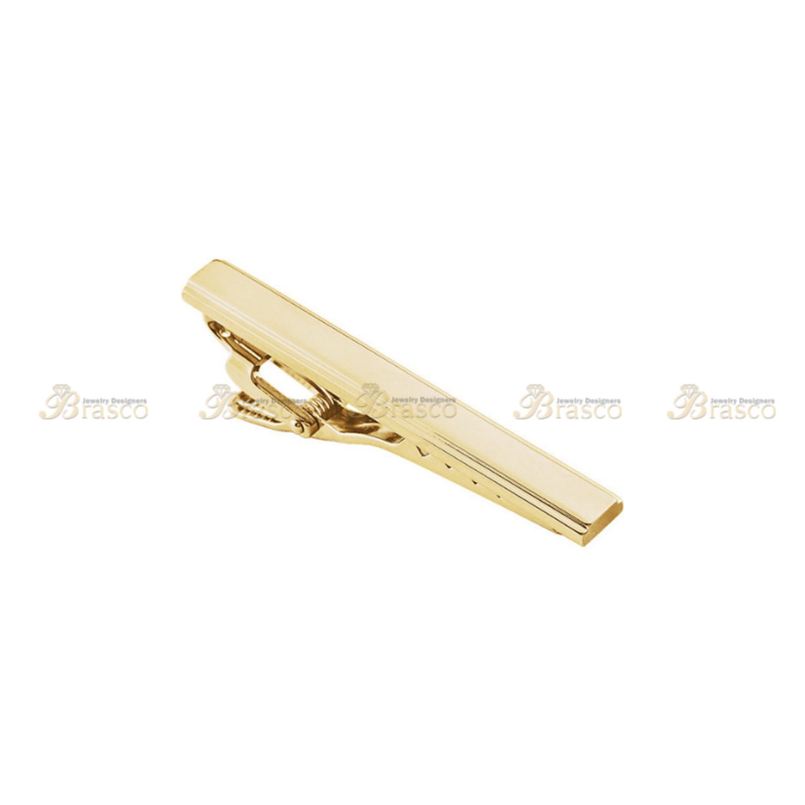 14K Yellow Gold Plated Silver Tie Clipsilver Tie Etsy UK
