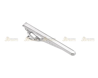 Engraved Silver Tie Clip,Custom Tie Bar,Father's Day Gift, Man's Birthday Gift,Groomsmen Tie Clips,Personalized Gift,Wedding Accessories