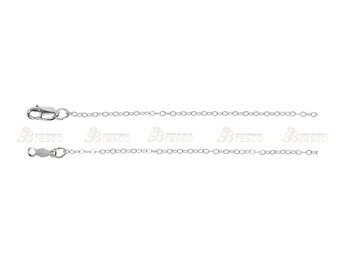 May include: A silver chain necklace with a lobster clasp and a spring ring clasp. The chain is made of small, round links.