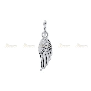 14K White Yellow Rose Gold and Sterling silver Angel Wing Charm with Jump Ring,Women&#39;s Charm Pendant,Gift for her,Gift for Mom