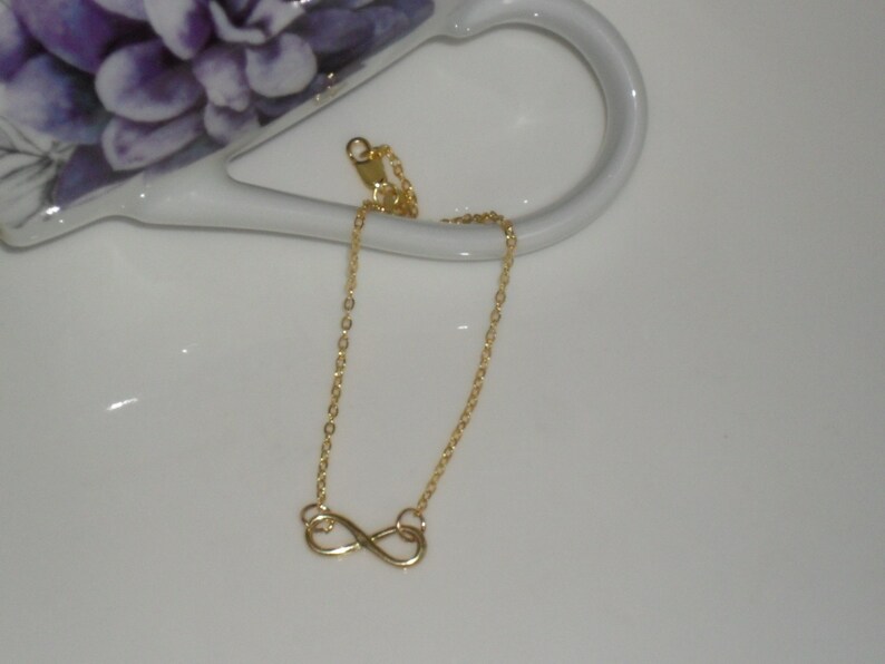 Infinity Bracelet Tiny Gold Infinity Simple Bracelet Girlfriend Gift Friendship Bracelet Wife Gift Bridal Bracelet Bracelet Jewelry