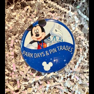 Park Days & Pin Trades Button | Theme Park Pin Trading Button | Disney-Inspired Park Accessory | Pin Trader Gift