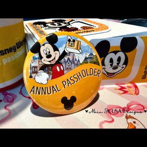 Annual Passholder Button | Magical Vacation Celebration Pin | Theme Park Accessory