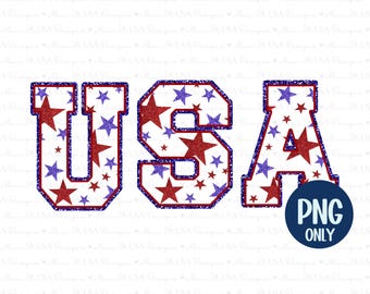 Estrellas de imitación de purpurina de EE. UU. PNG – Camiseta patriótica del 4 de julio (Descarga digital)