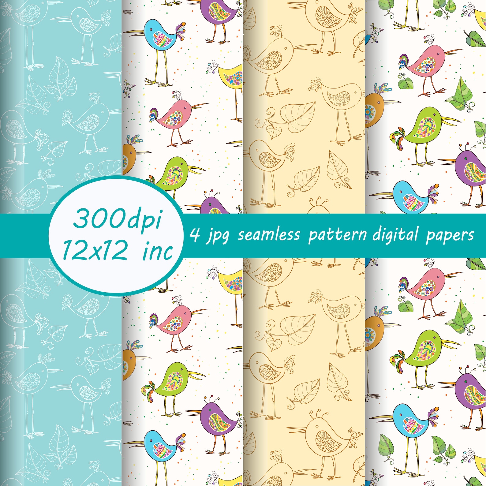 Set Hand-drawn Birds and Leaves.clipart PNG Doodle Birds.clipart PNG ...