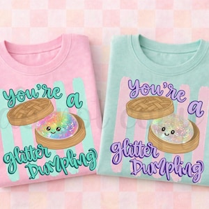 Zestaw pierożków z brokatem PNG, modny wzór koszulek dla dzieci, pastelowa tęcza, sublimacja, miękkość