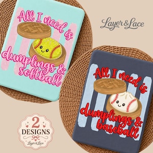 Pacchetto PNG di Glitter Dumplings Baseball & Softball, design sportivo Kawaii (download digitale)