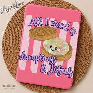 Immagine PNG di un gnocco glitterato e Gesù, design Kawaii a tema religioso (download digitale)