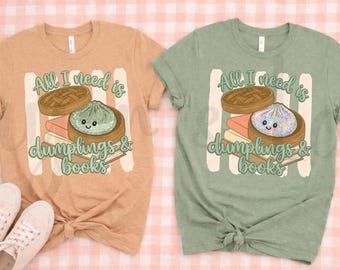 Glitter Dumpling & Books PNG Design, Cozy Reader Sublimation (Digital Download)