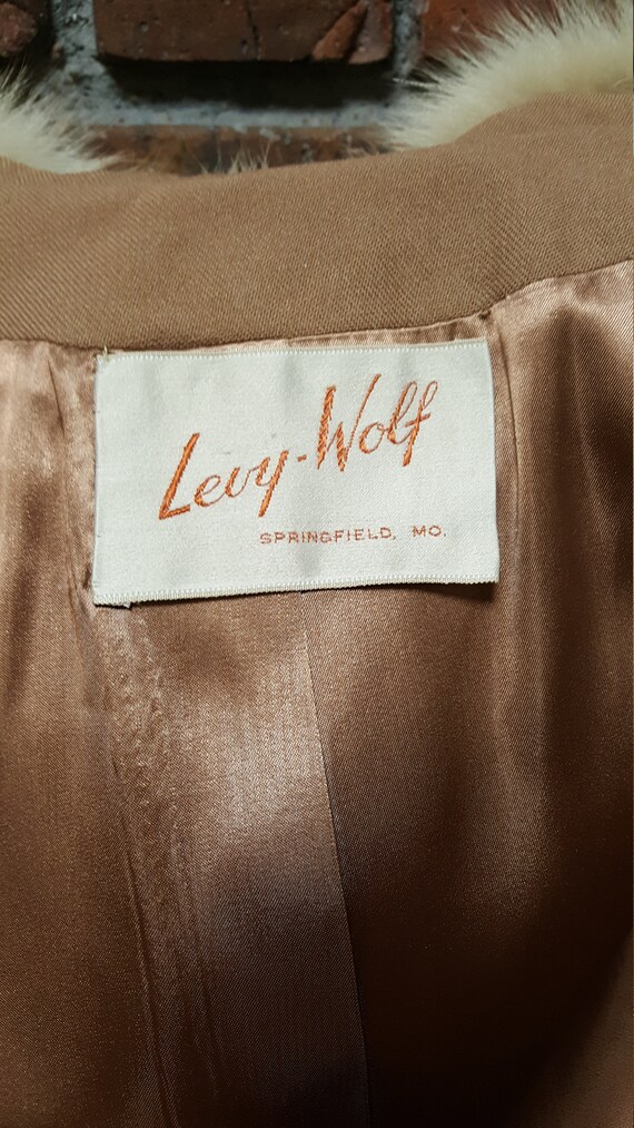 1960s/60s Lorendale Wool Coat with Fox Fur Collar… - image 5