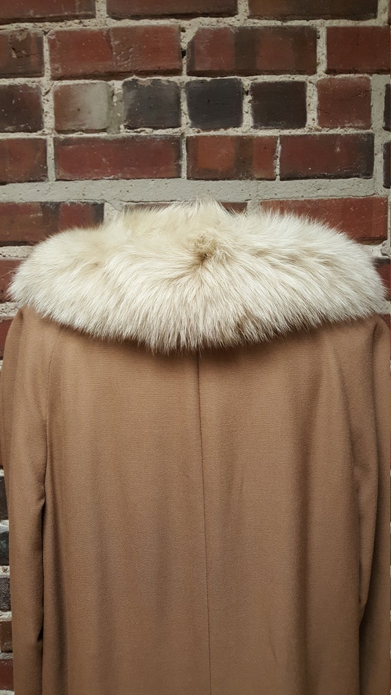1960s/60s Lorendale Wool Coat with Fox Fur Collar… - image 4