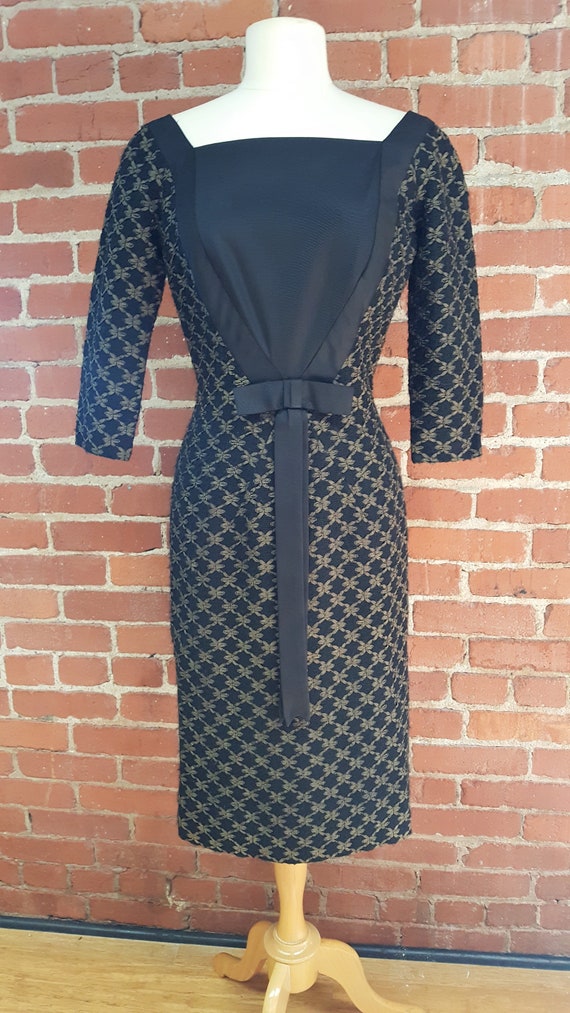 1950s/50s Black Ellen Kaye Dress Size Small