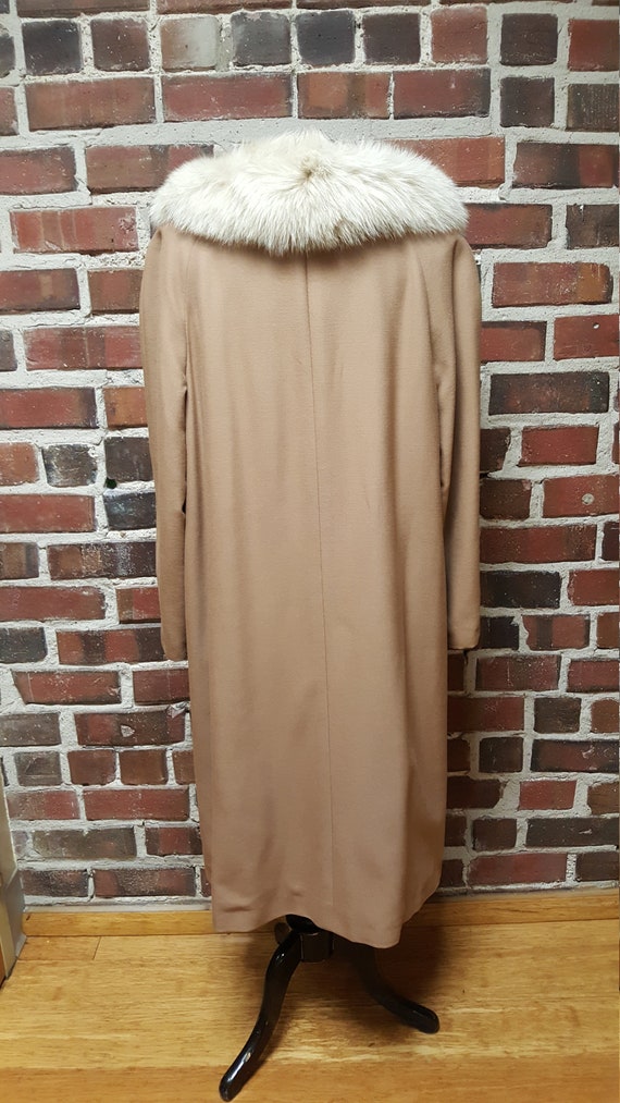 1960s/60s Lorendale Wool Coat with Fox Fur Collar… - image 3