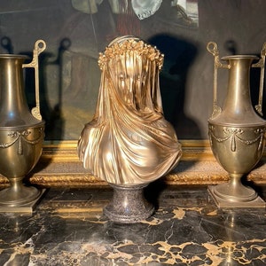 THE VEILED LADY, In Antique Gold