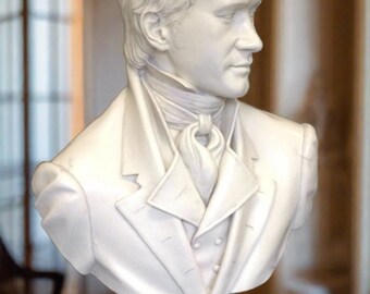 Busto in marmo di Mr. Darcy dal film "Orgoglio e pregiudizio"