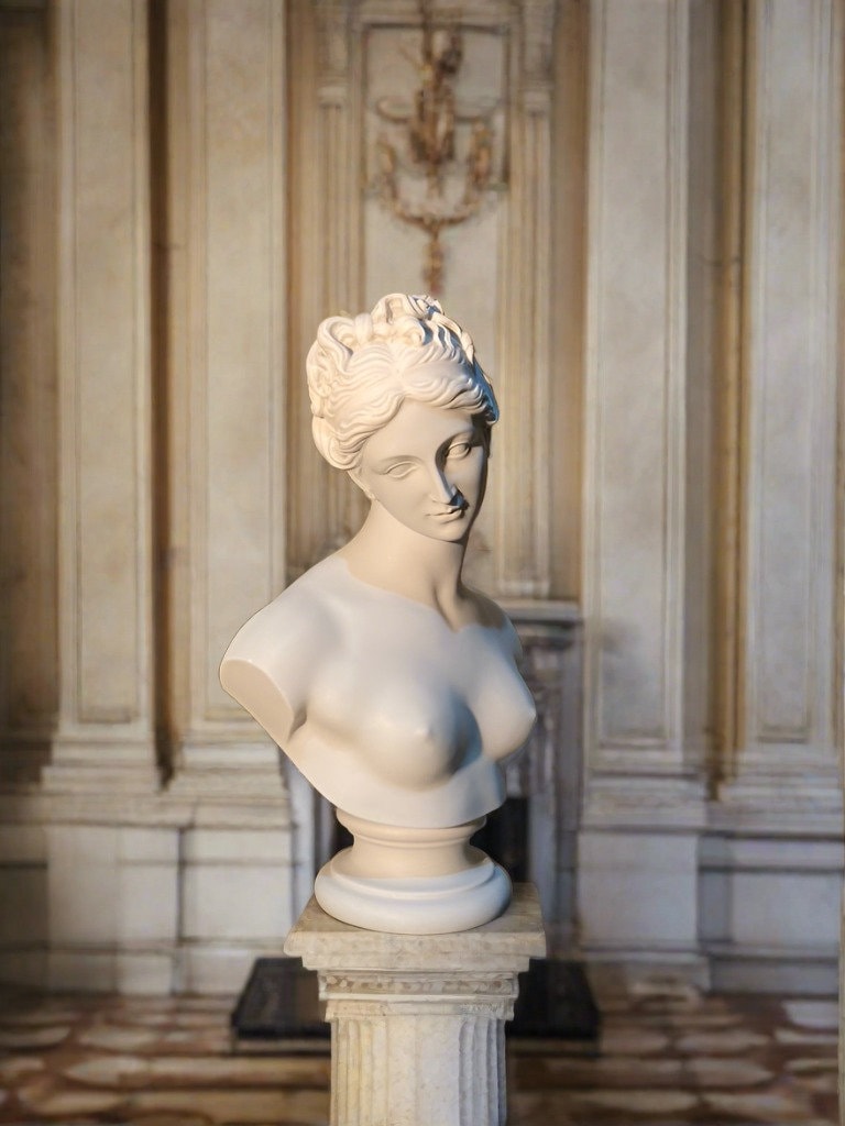 Sculpture Moderne "La Pensée" – Statue Féminine Abstraite Sur Socle Marbre Noir – NEUERRAUM