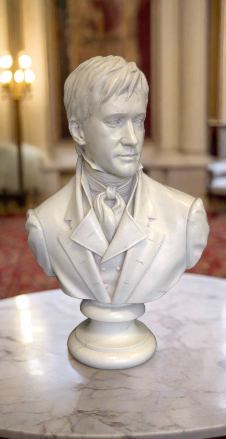Busto in marmo di Mr. Darcy dal film Orgoglio e pregiudizio immagine 2